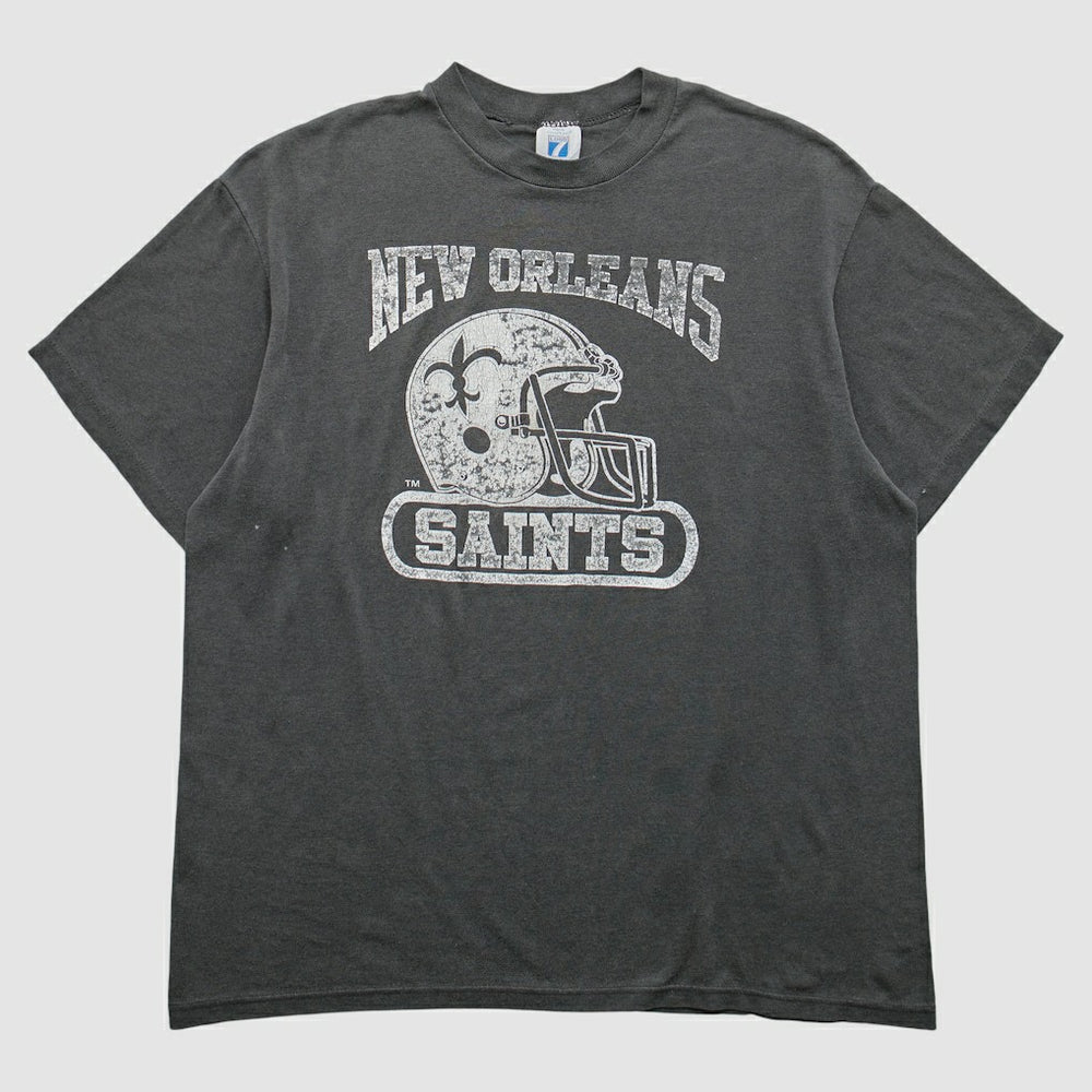 New Orleans Saints logo 7 90s T-Shirt Gray Vintage - Fanatics