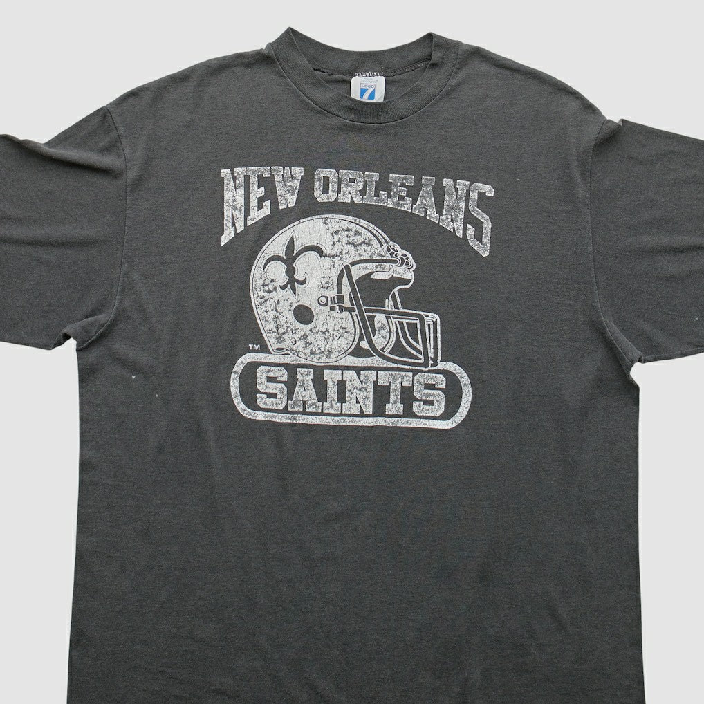 New Orleans Saints logo 7 90s T-Shirt Gray Vintage - Fanatics