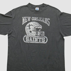 New Orleans Saints logo 7 90s T-Shirt Gray Vintage - Fanatics