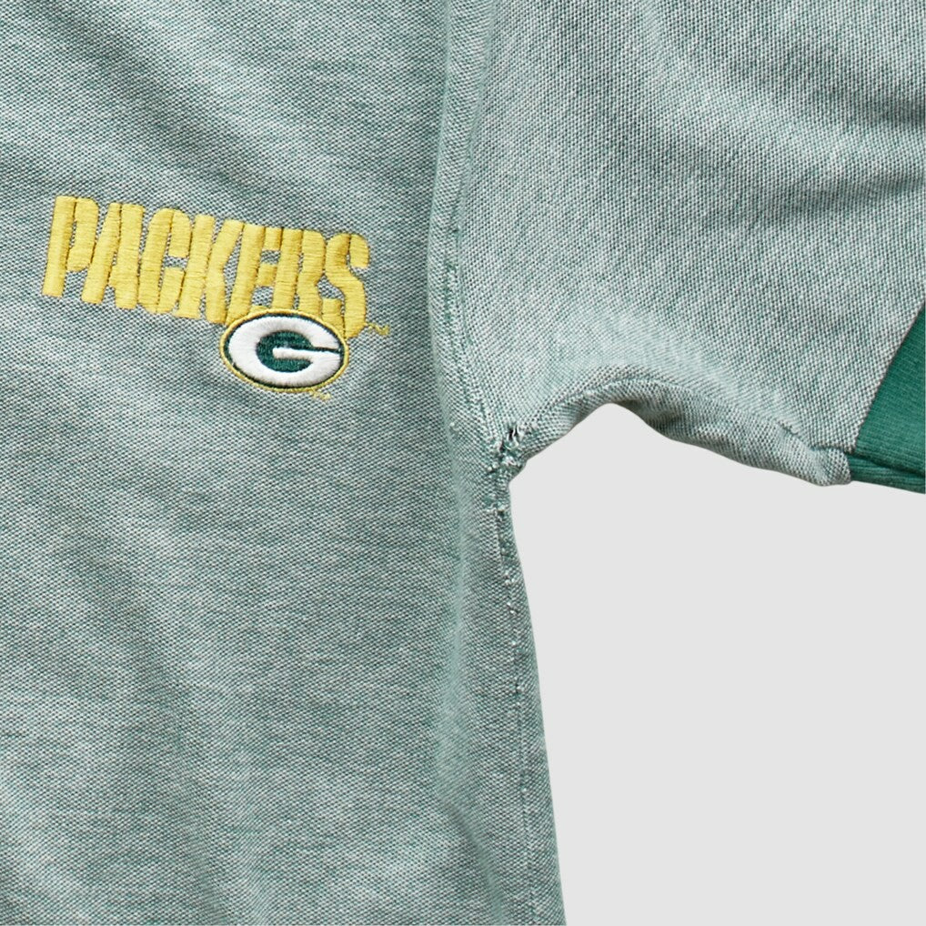 Green Bay Packers Majestic 90s Polo Heather Gray Vintage - Fanatics