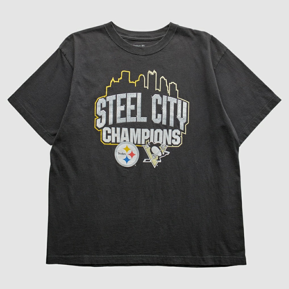 Pittsburgh Steelers Reebok 2009 T-Shirt Black Vintage - Fanatics