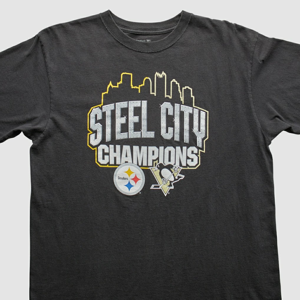 Pittsburgh Steelers Reebok 2009 T-Shirt Black Vintage - Fanatics