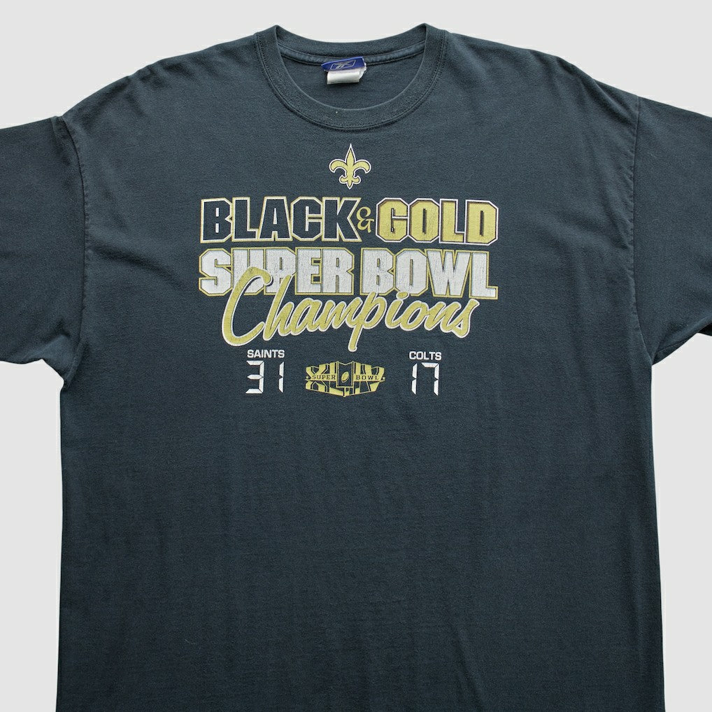 New Orleans Saints Reebok 2010 T-Shirt Black Vintage - Fanatics