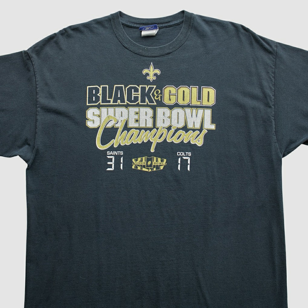 New Orleans Saints Reebok 2010 T-Shirt Black Vintage - Fanatics