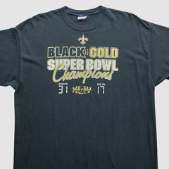 New Orleans Saints Reebok 2010 T-Shirt Black Vintage - Fanatics