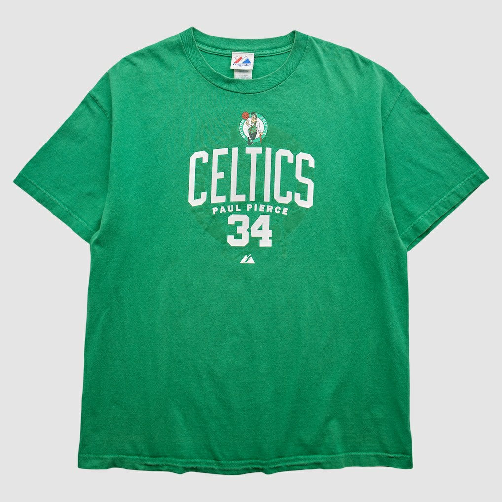 Vintage - Boston Celtics Majestic 2000s T-Shirt - Green Vintage