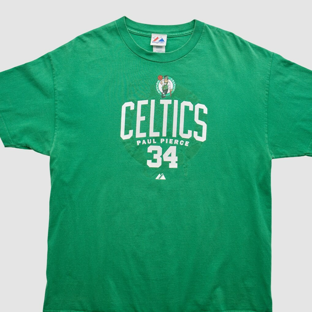 Vintage - Boston Celtics Majestic 2000s T-Shirt - Green Vintage