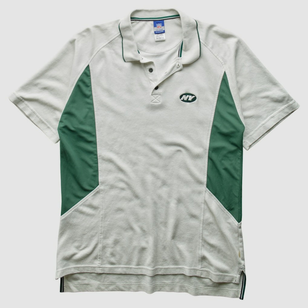 New York Jets Reebok 2000s Polo 3 Buttons T-Shirt White Vintage - Fanatics