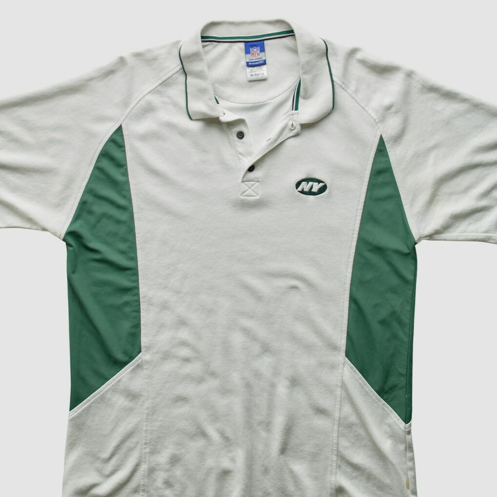 New York Jets Reebok 2000s Polo 3 Buttons T-Shirt White Vintage - Fanatics