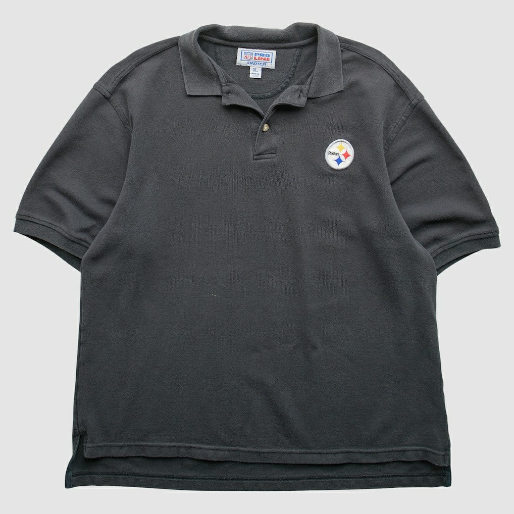 Pittsburgh Steelers Starter 90s Polo Black Vintage - Fanatics