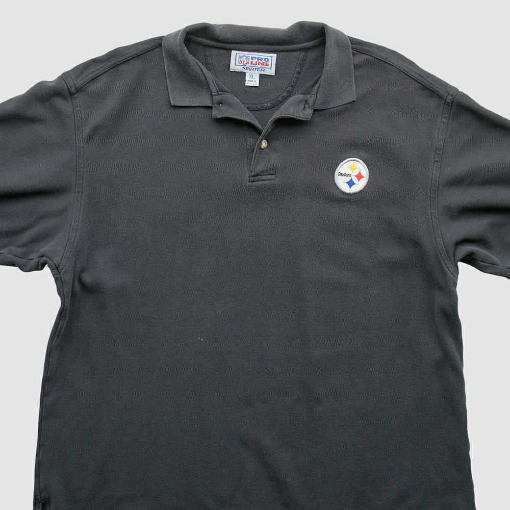 Pittsburgh Steelers Starter 90s Polo Black Vintage - Fanatics