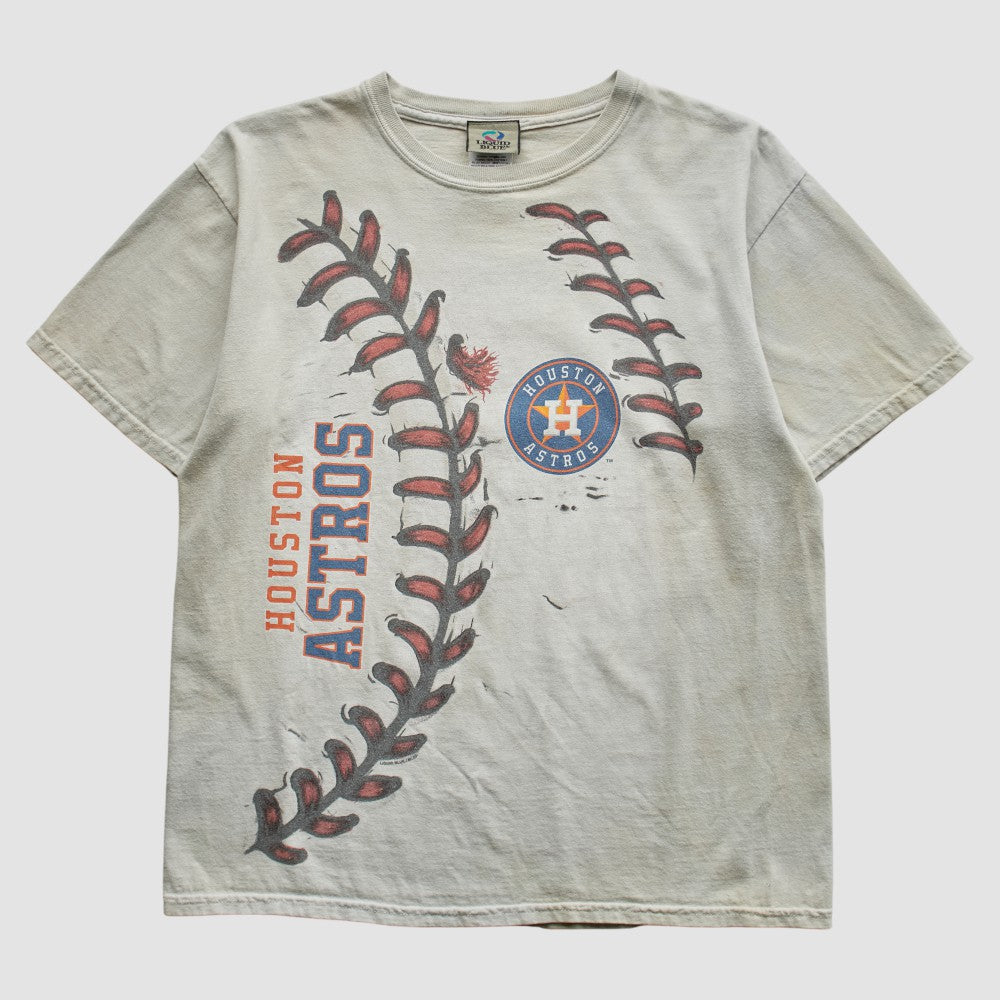 Houston Astros Liquid Blue 2000s T-Shirt On Sale