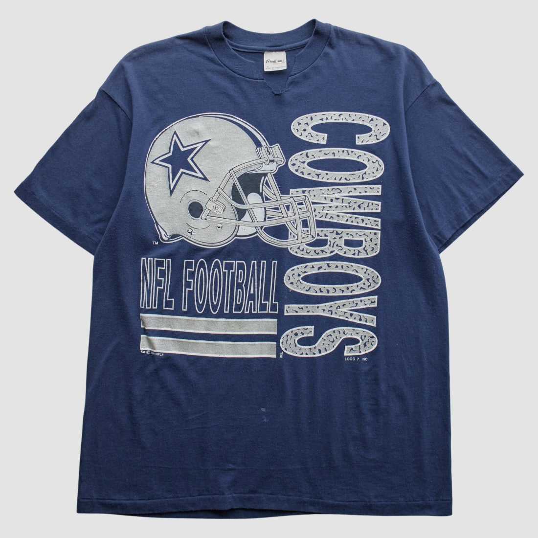 Dallas Cowboys Logo 7 1991 T-Shirt Navy Vintage - Fanatics