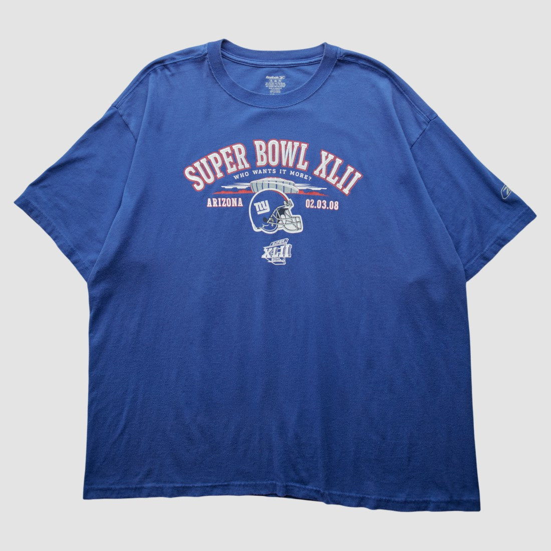 New York Giants Reebok 2008 T-Shirt Blue Vintage - Fanatics