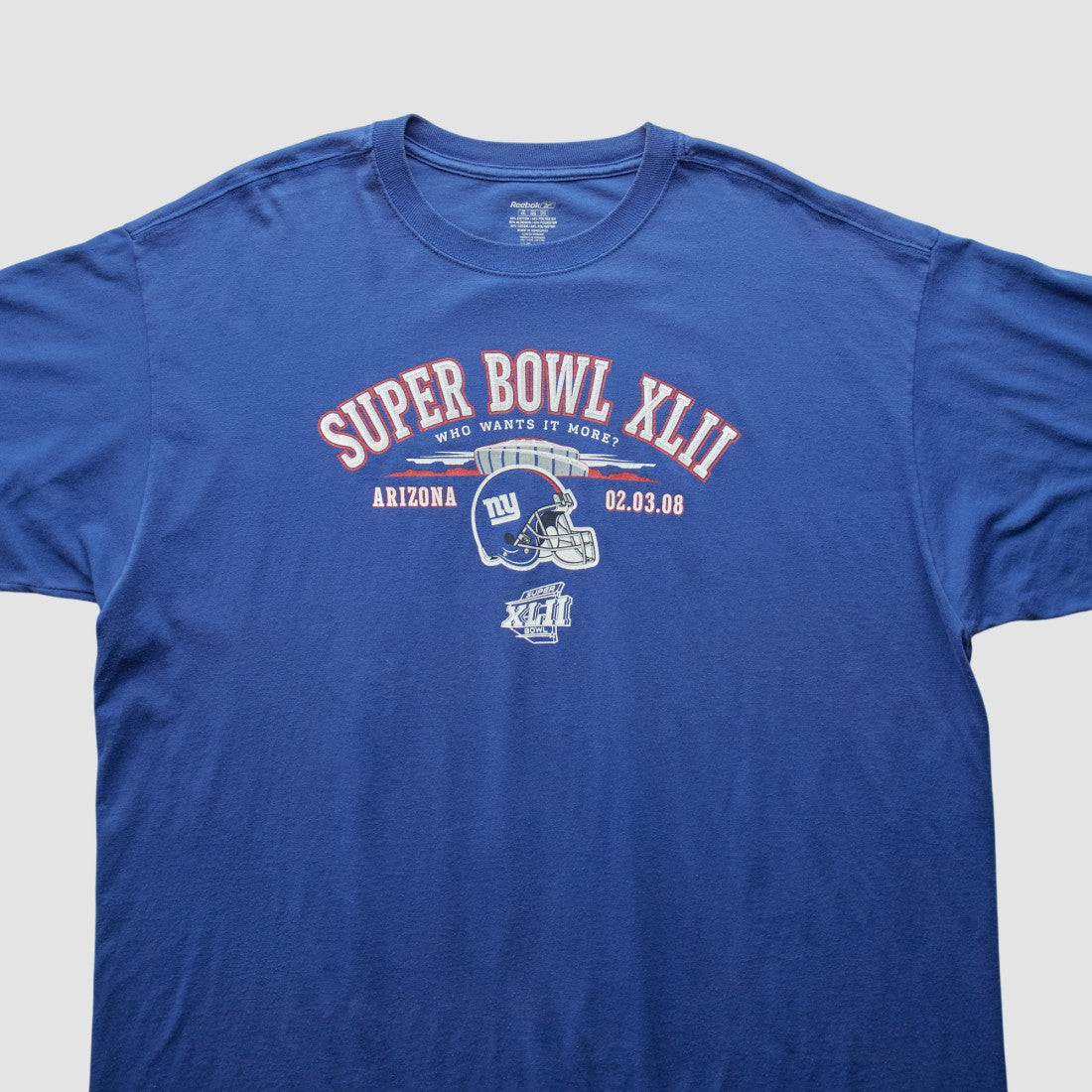 New York Giants Reebok 2008 T-Shirt Blue Vintage - Fanatics
