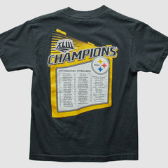 Pittsburgh Steelers Reebok 2009 T-Shirt Black Vintage - Fanatics