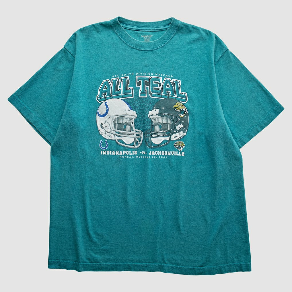 Indianapolis Colts vs. Jacksonville Jaguars Reebok 2007 T-Shirt Teal Vintage - Fanatics
