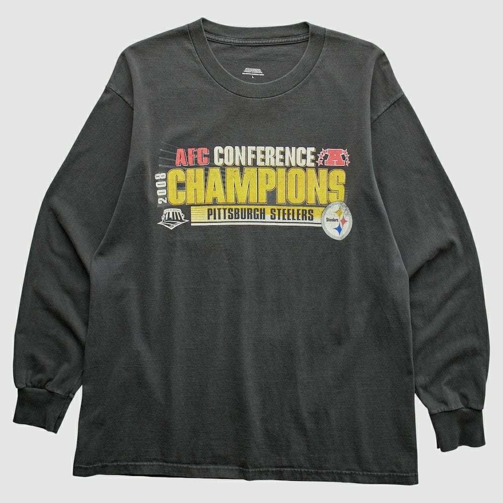 Pittsburgh Steelers 2008 T-Shirt Black Vintage - Fanatics