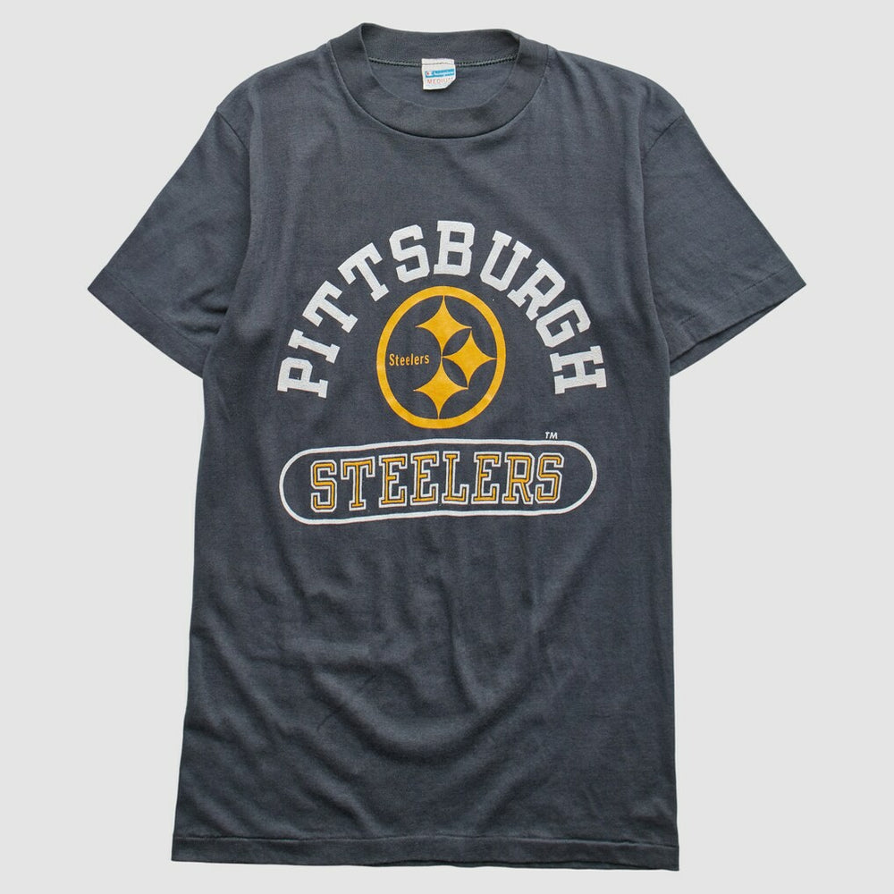 Pittsburgh Steelers Champion 80s T-Shirt Gray Vintage - Fanatics