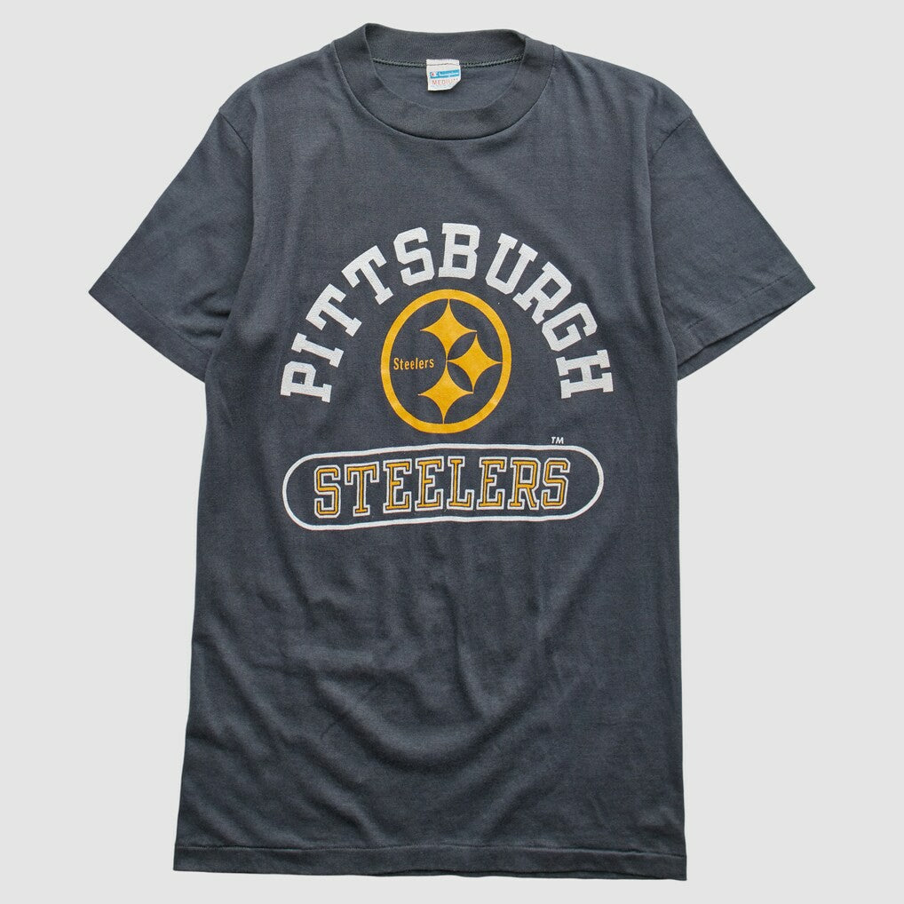 Pittsburgh Steelers Champion 80s T-Shirt Gray Vintage - Fanatics