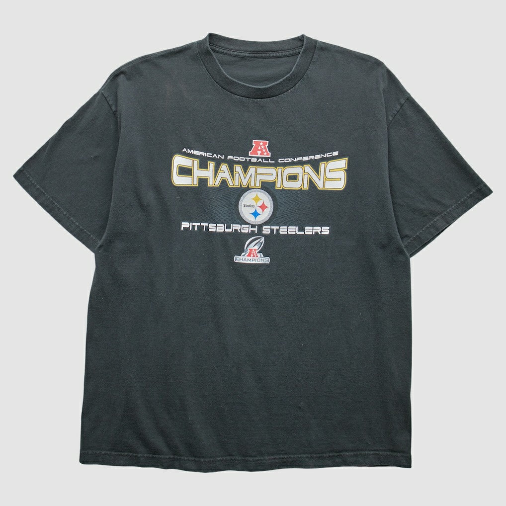 Pittsburgh Steelers 2000s T-Shirt Black Vintage - Fanatics