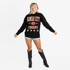 Kansas City Chiefs Gameday Couture Women's Oversized Everyday Star Long Sleeve T-Shirt Black - NFL