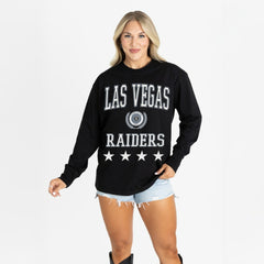 Las Vegas Raiders Gameday Couture Women's Oversized Everyday Star Long Sleeve T-Shirt Black - NFL