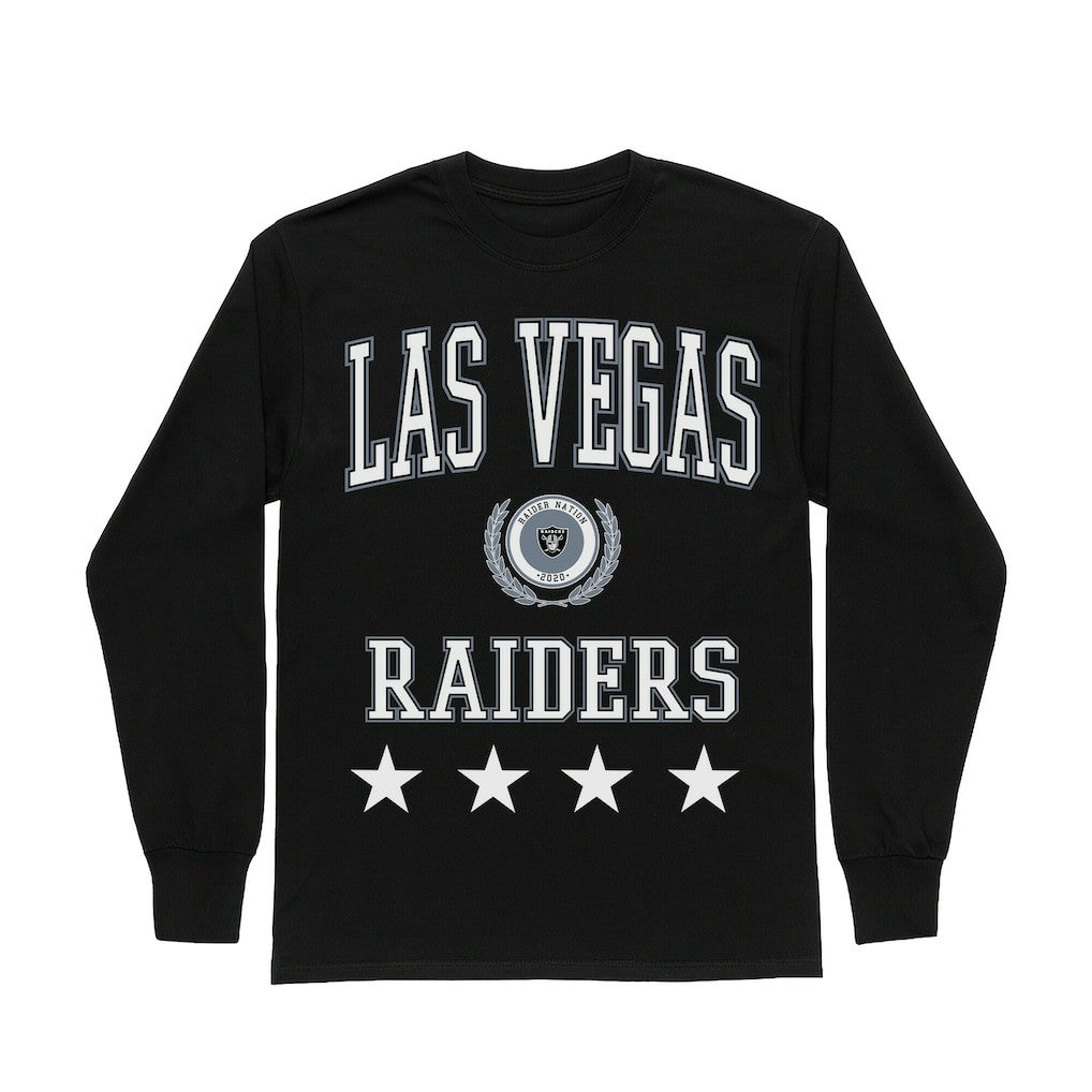 Las Vegas Raiders Gameday Couture Women's Oversized Everyday Star Long Sleeve T-Shirt Black - NFL