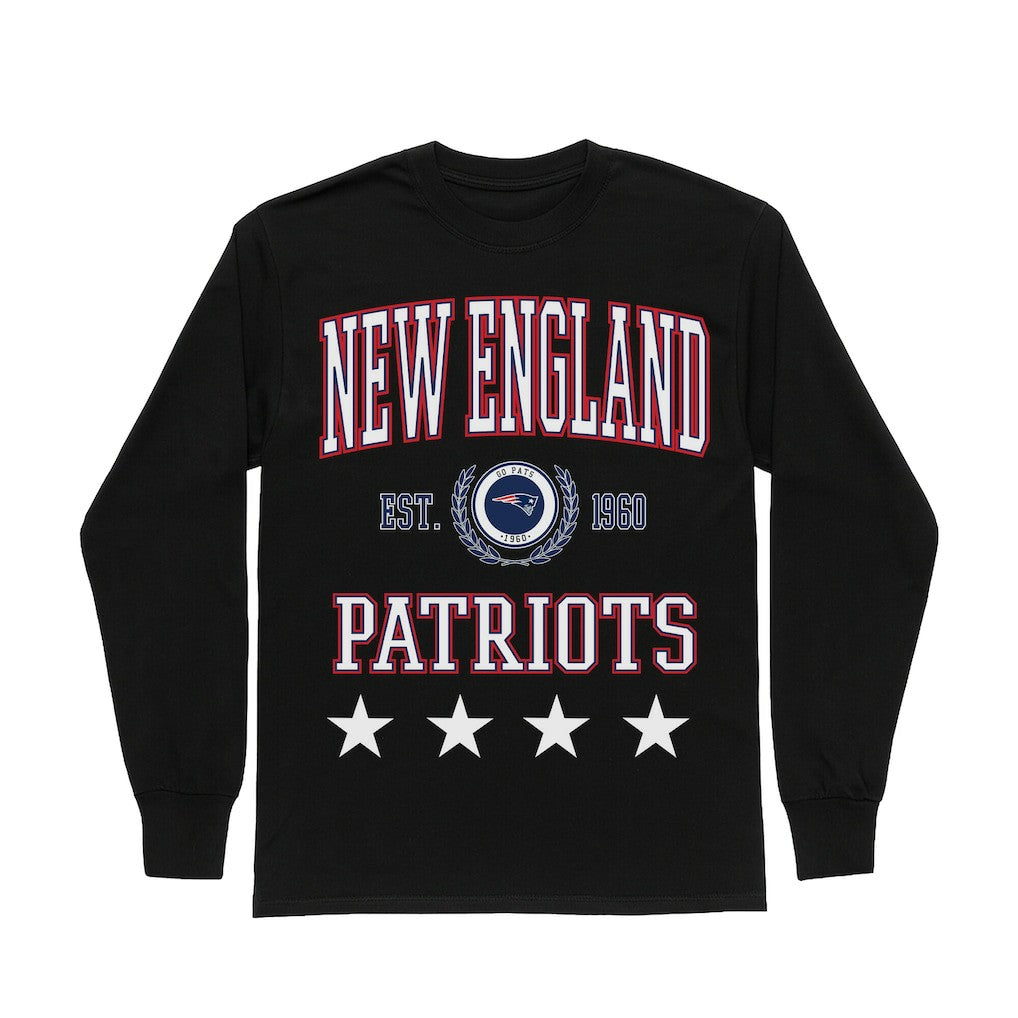 New England Patriots Gameday Couture Women's Oversized Everyday Star Long Sleeve T-Shirt Black - NFL