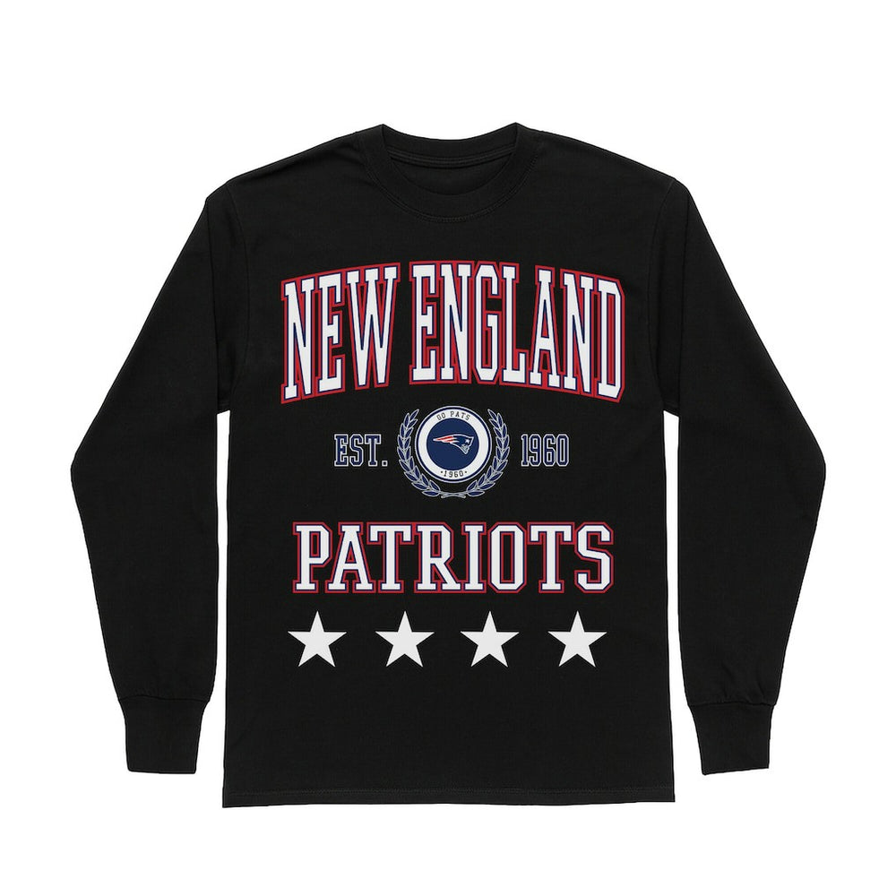 New England Patriots Gameday Couture Women's Oversized Everyday Star Long Sleeve T-Shirt Black - NFL