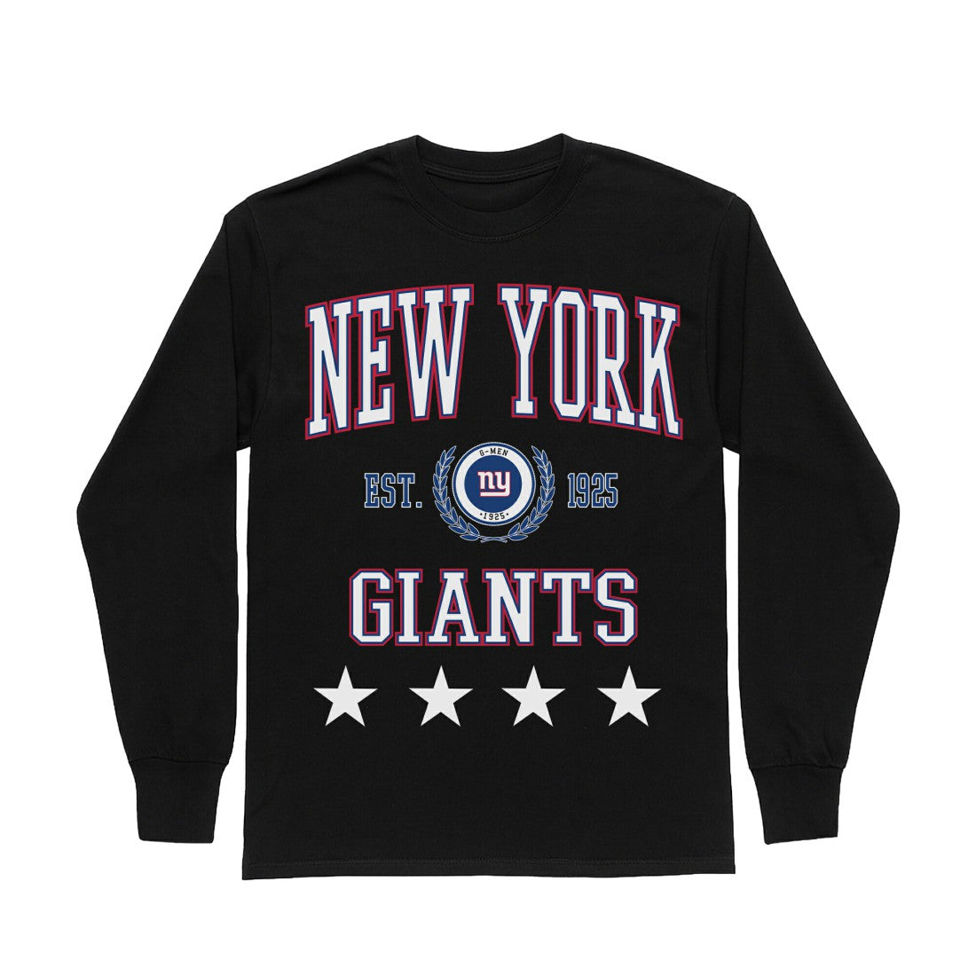 New York Giants Gameday Couture Women's Oversized Everyday Star Long Sleeve T-Shirt Black - NFL
