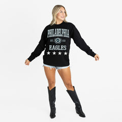 Philadelphia Eagles Gameday Couture Women's Oversized Everyday Star Long Sleeve T-Shirt Black - NFL