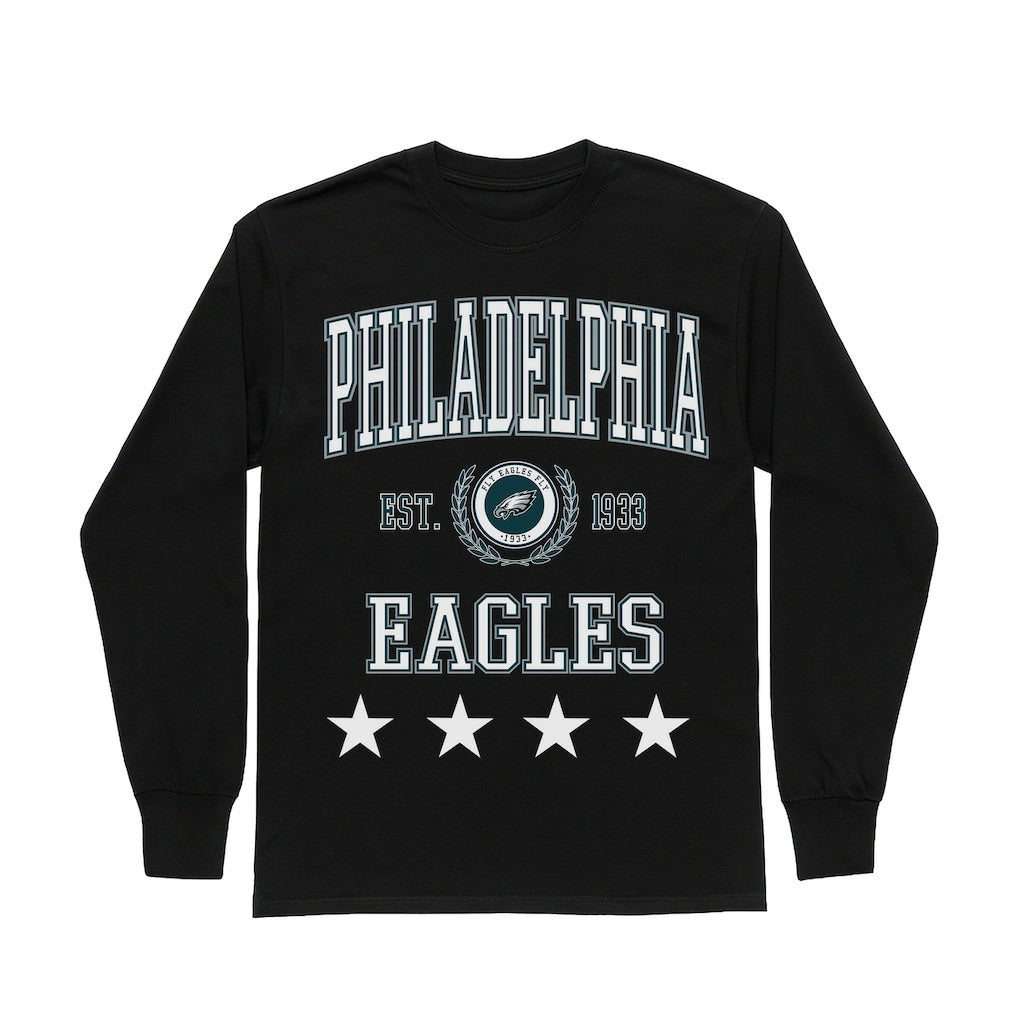 Philadelphia Eagles Gameday Couture Women's Oversized Everyday Star Long Sleeve T-Shirt Black - NFL