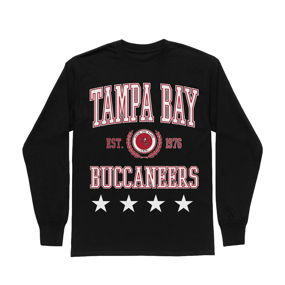 Tampa Bay Buccaneers Gameday Couture Women's Oversized Everyday Star Long Sleeve T-Shirt Black - NFL