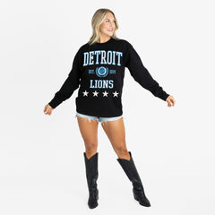 Detroit Lions Gameday Couture Women's Oversized Everyday Star Long Sleeve T-Shirt Black - NFL