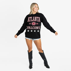 Atlanta Falcons Gameday Couture Women's Oversized Everyday Star Long Sleeve T-Shirt Black - NFL