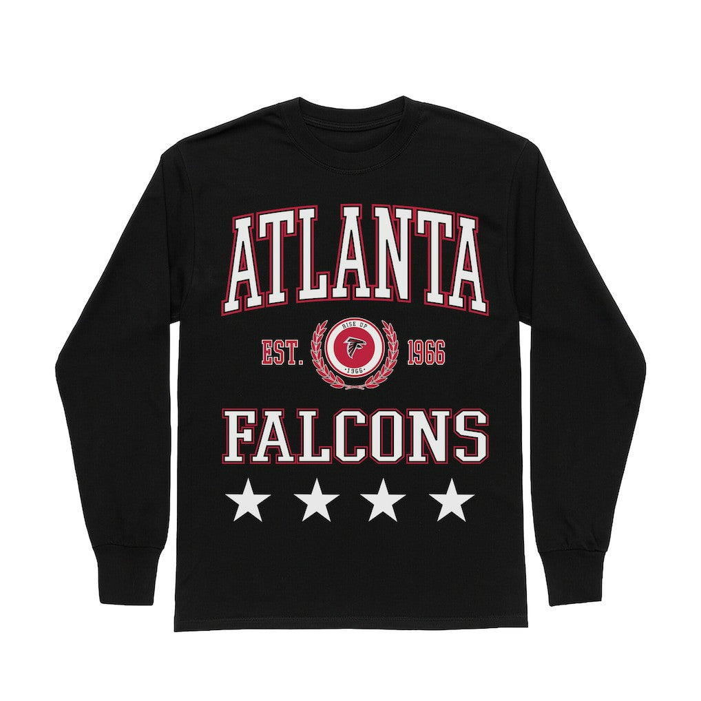 Atlanta Falcons Gameday Couture Women's Oversized Everyday Star Long Sleeve T-Shirt Black - NFL