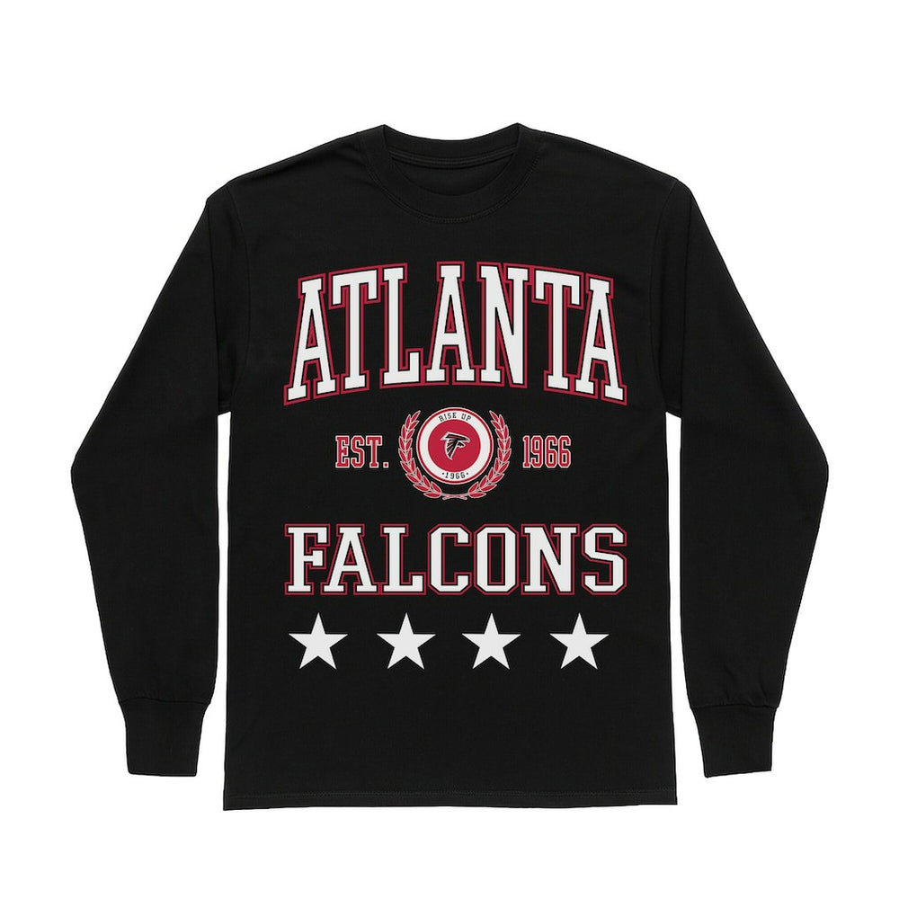 Atlanta Falcons Gameday Couture Women's Oversized Everyday Star Long Sleeve T-Shirt Black - NFL