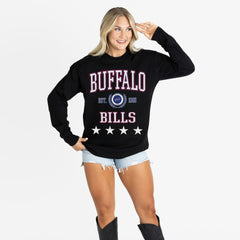 Buffalo Bills Gameday Couture Women's Oversized Everyday Star Long Sleeve T-Shirt Black - NFL
