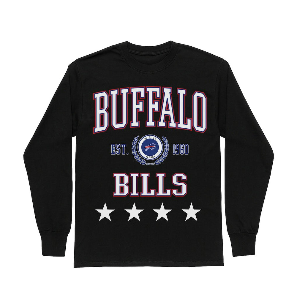 Buffalo Bills Gameday Couture Women's Oversized Everyday Star Long Sleeve T-Shirt Black - NFL