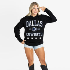 Dallas Cowboys Gameday Couture Women's Oversized Everyday Star Long Sleeve T-Shirt Black - NFL
