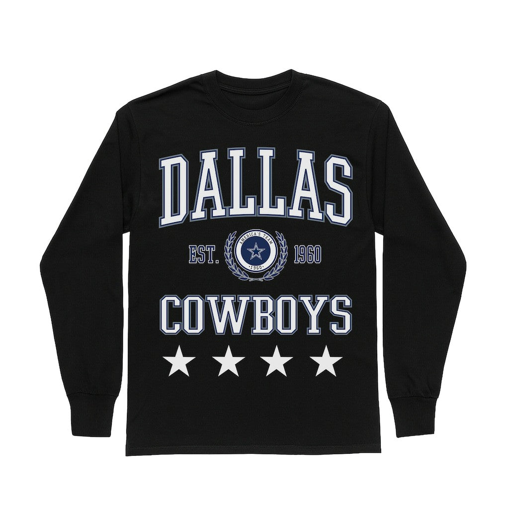 Dallas Cowboys Gameday Couture Women's Oversized Everyday Star Long Sleeve T-Shirt Black - NFL
