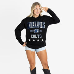 Indianapolis Colts Gameday Couture Women's Oversized Everyday Star Long Sleeve T-Shirt Black - NFL