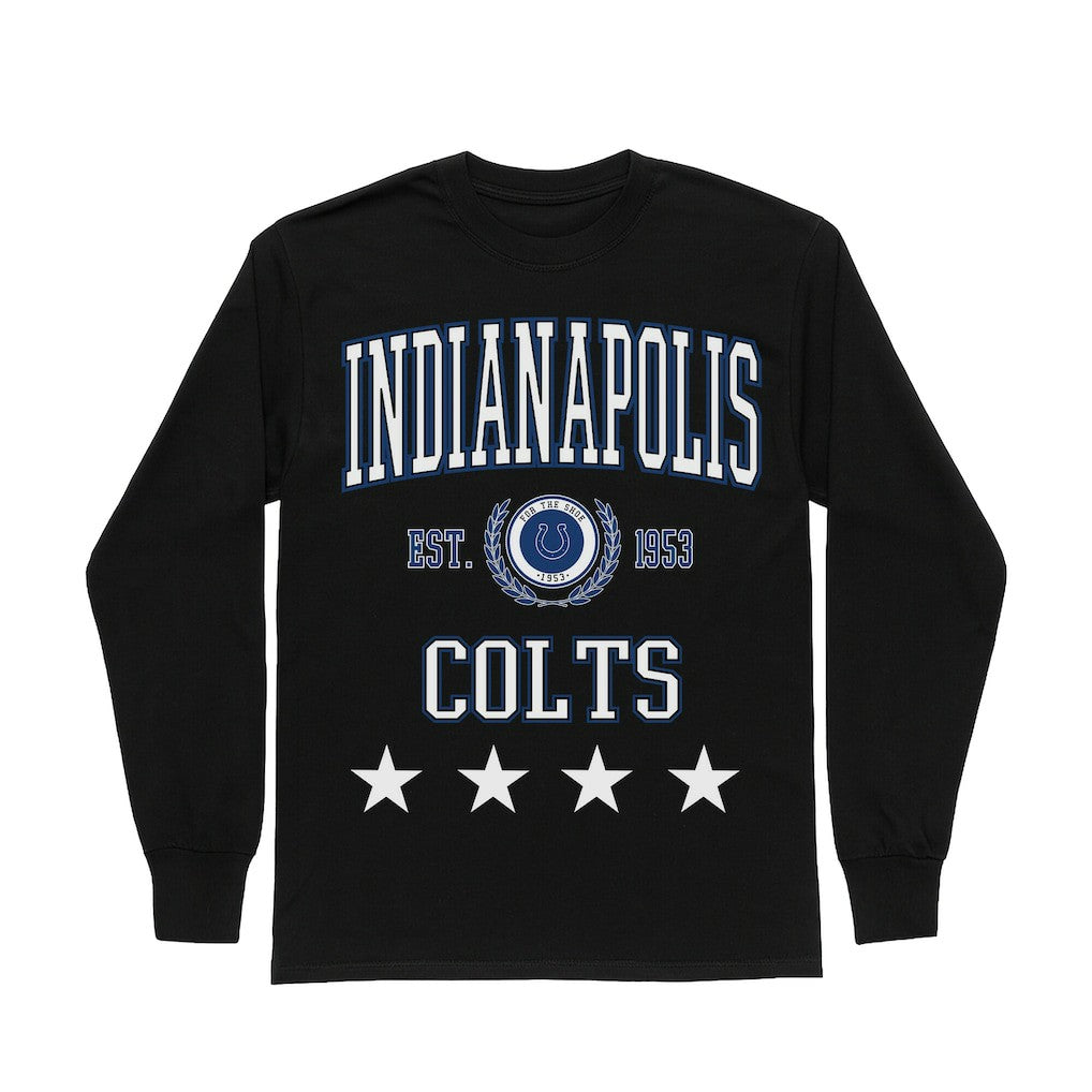 Indianapolis Colts Gameday Couture Women's Oversized Everyday Star Long Sleeve T-Shirt Black - NFL