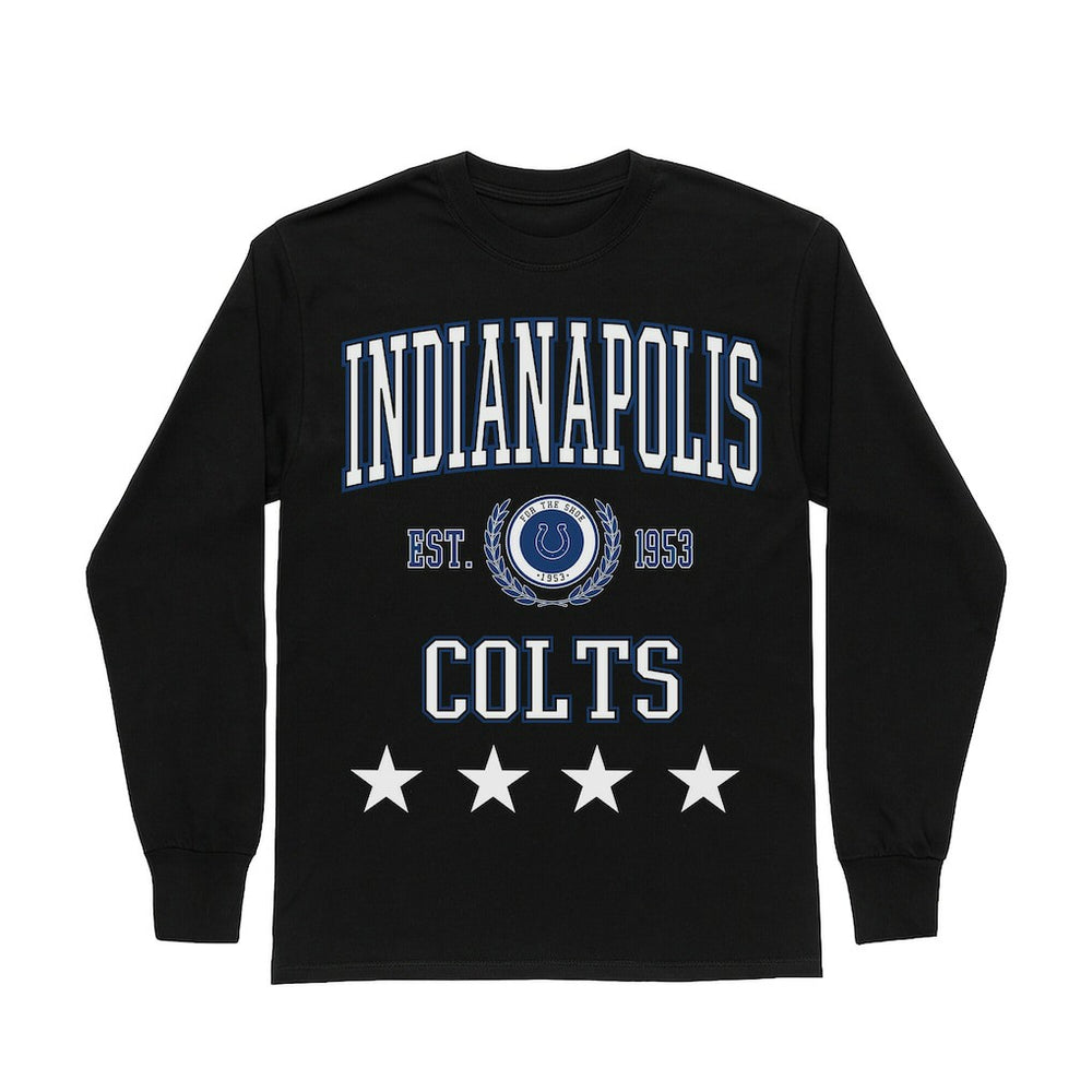 Indianapolis Colts Gameday Couture Women's Oversized Everyday Star Long Sleeve T-Shirt Black - NFL
