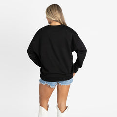 Baltimore Ravens Gameday Couture Women's Oversized Level Up Black Label Premium Fleece Sweatshirt Black - NFL