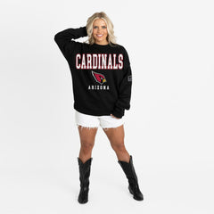 Arizona Cardinals Gameday Couture Women's Oversized Level Up Black Label Premium Fleece Sweatshirt Black - NFL