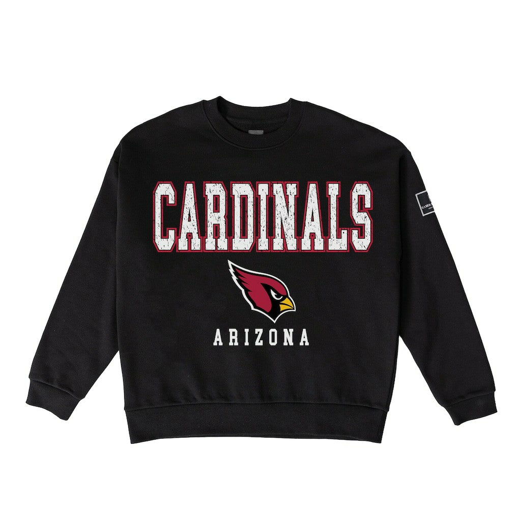 Arizona Cardinals Gameday Couture Women's Oversized Level Up Black Label Premium Fleece Sweatshirt Black - NFL