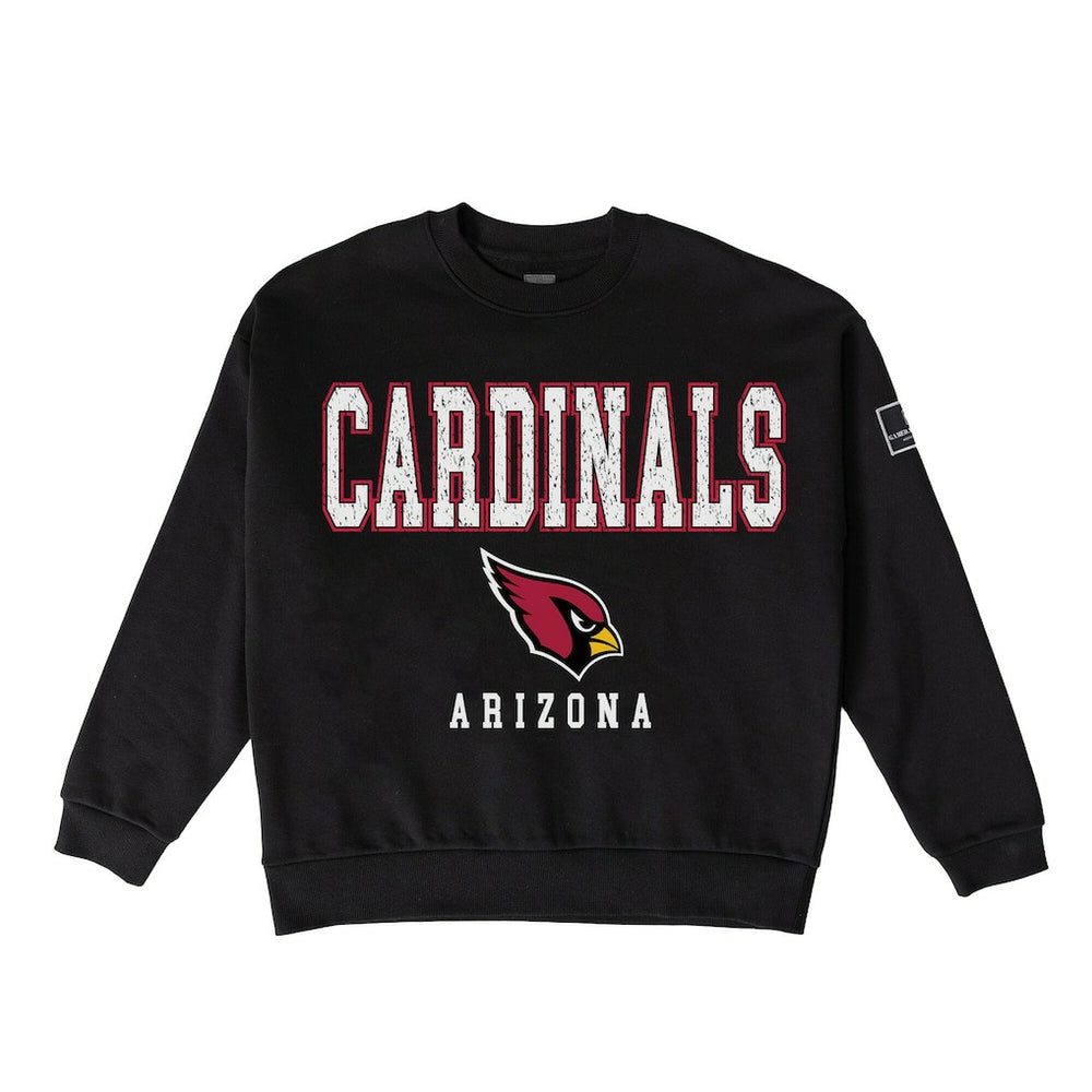 Arizona Cardinals Gameday Couture Women's Oversized Level Up Black Label Premium Fleece Sweatshirt Black - NFL