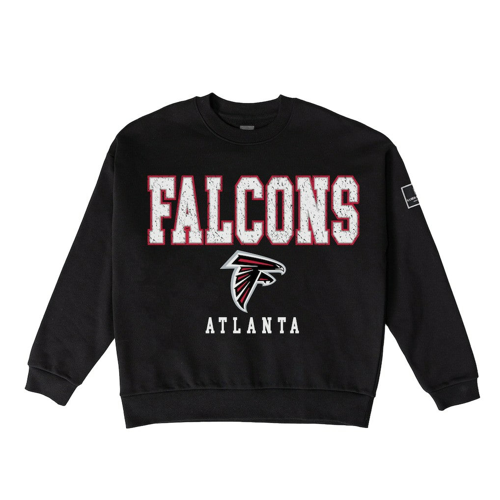 Atlanta Falcons Gameday Couture Women's Oversized Level Up Black Label Premium Fleece Sweatshirt Black - NFL